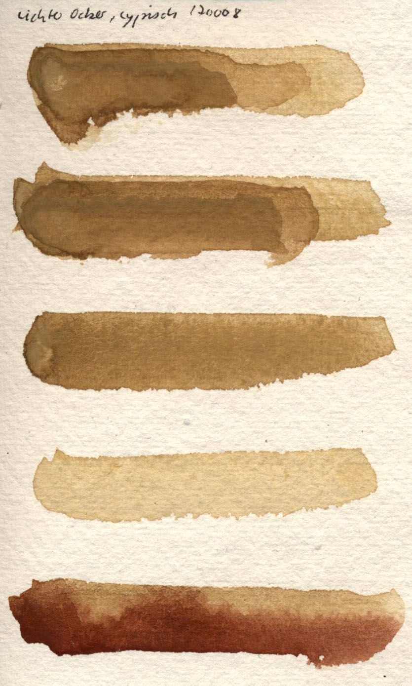 Akvarel Kremer - Jarosite, z Kypru (plast, 3 x 1,8 x 1 cm)